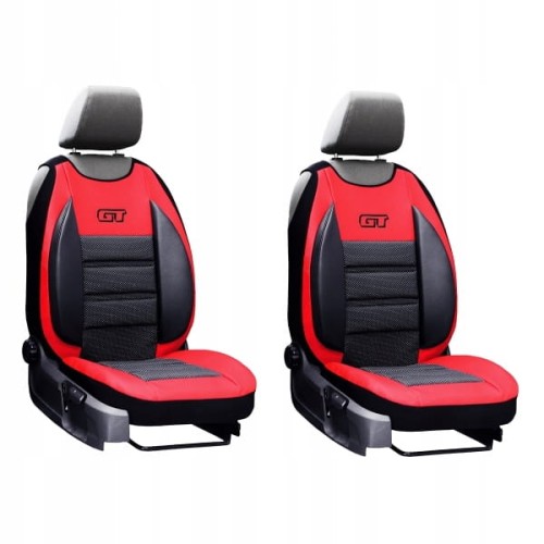 Maty skórzane GT czerwone ergonomiczne komplet przód