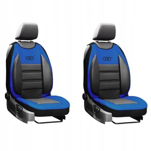 Maty skórzane GT niebieskie ergonomiczne komplet przód