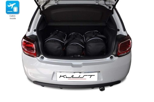 CITROEN DS3 HATCHBACK 2009+ TORBY DO BAGAŻNIKA 3 SZT
